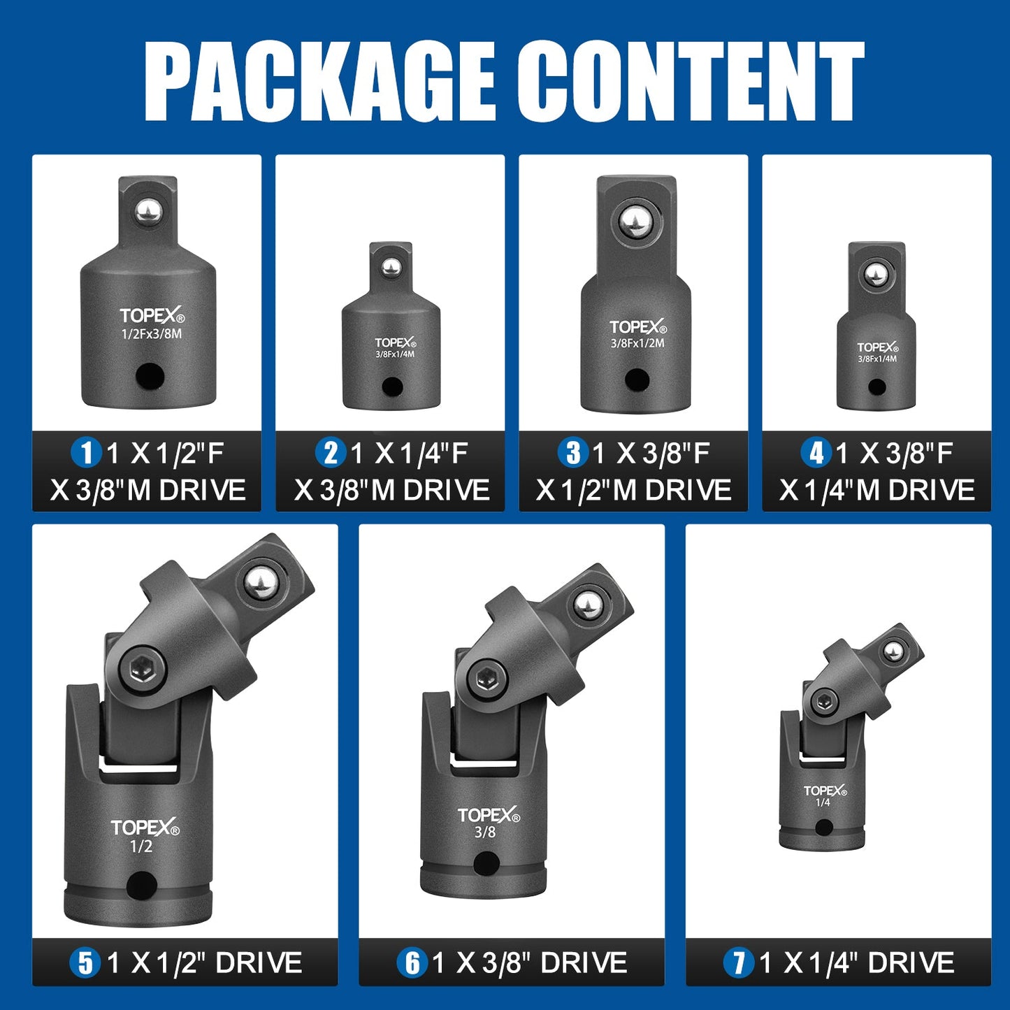 7PCs socket adaptor set