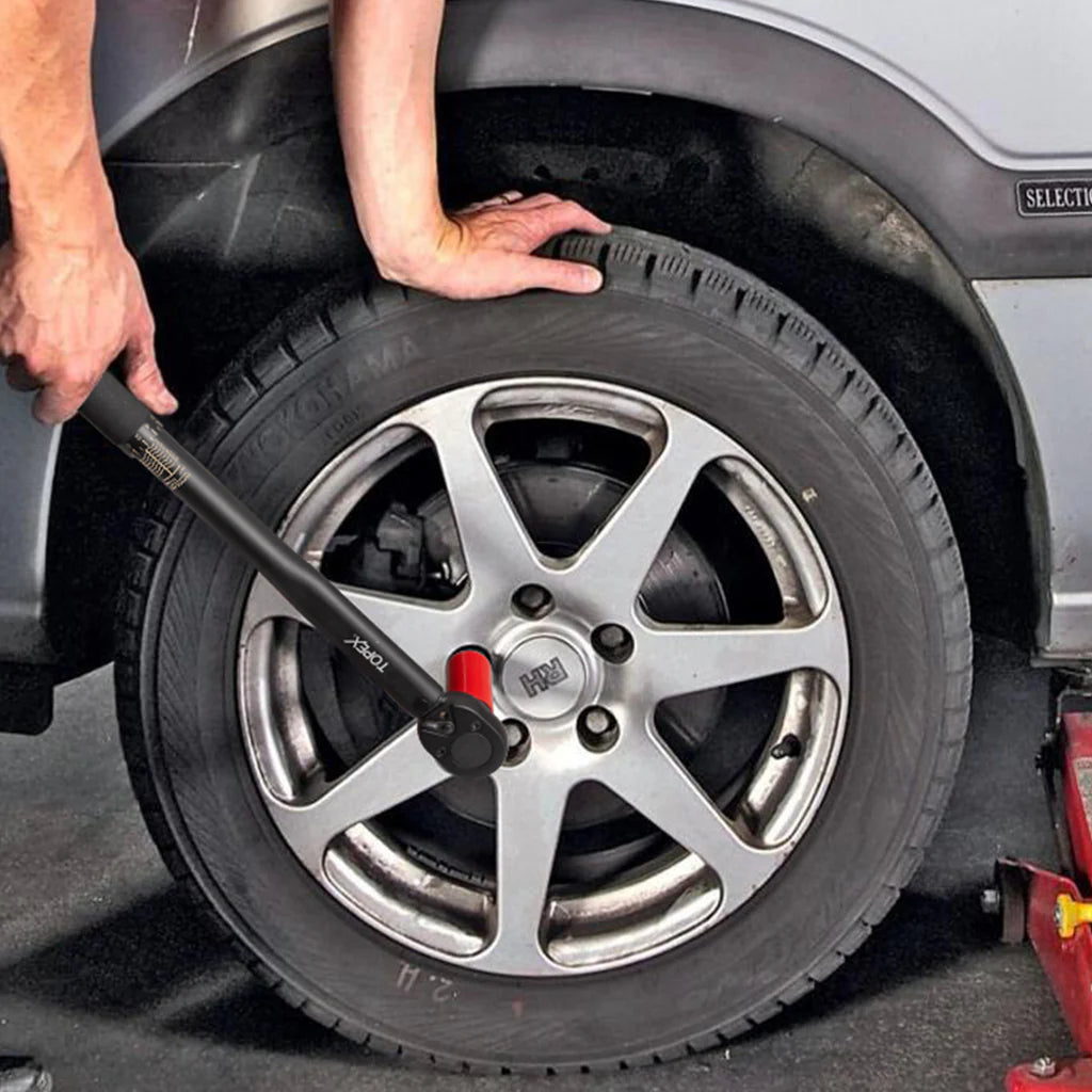 TOPEX 1/2" Torque Wrench, 20-220 Nm / 14.7-162.2 ft-lb, Dual Scale, Heavy Duty for Automotive & Mechanical Use