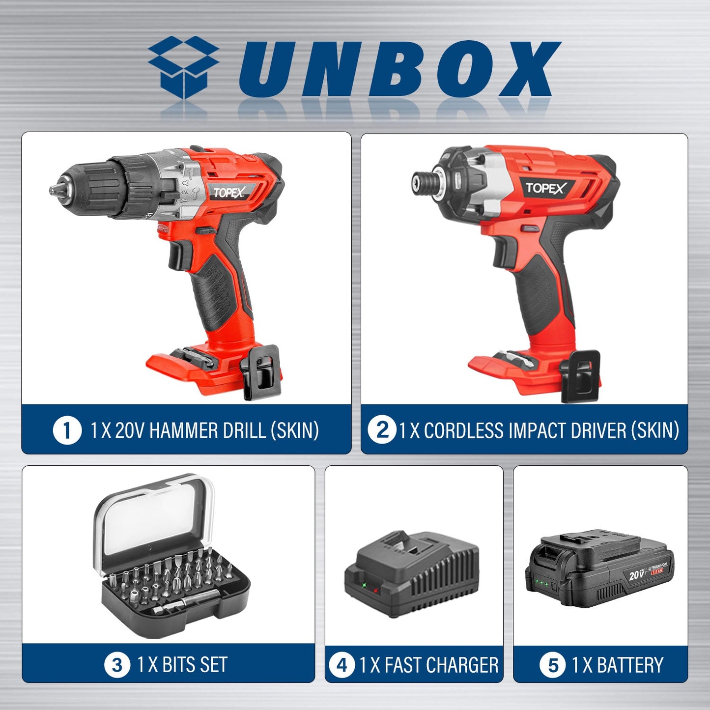 20V Cordless Twin Drill & Impact Driver Set
