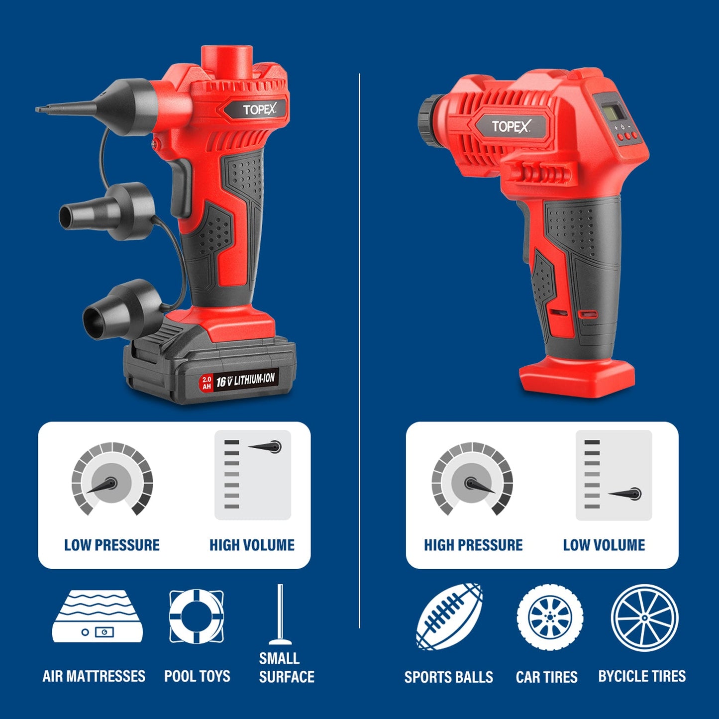 16V 2IN1 Hybrid Inflator Deflator
