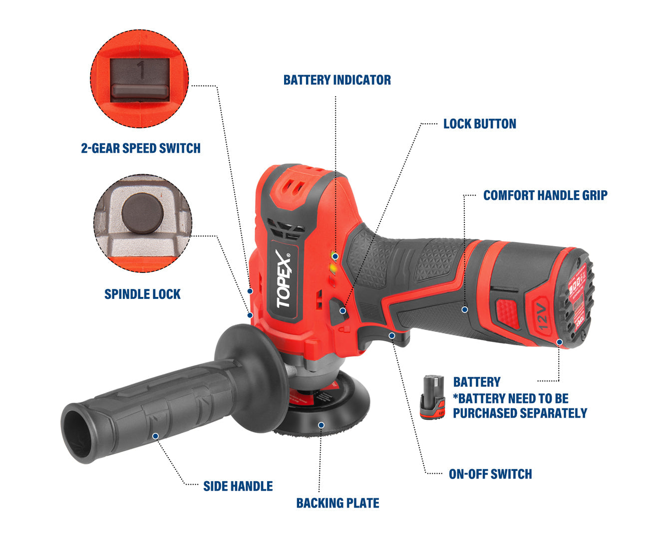 12V Cordless Polisher Tool Only
