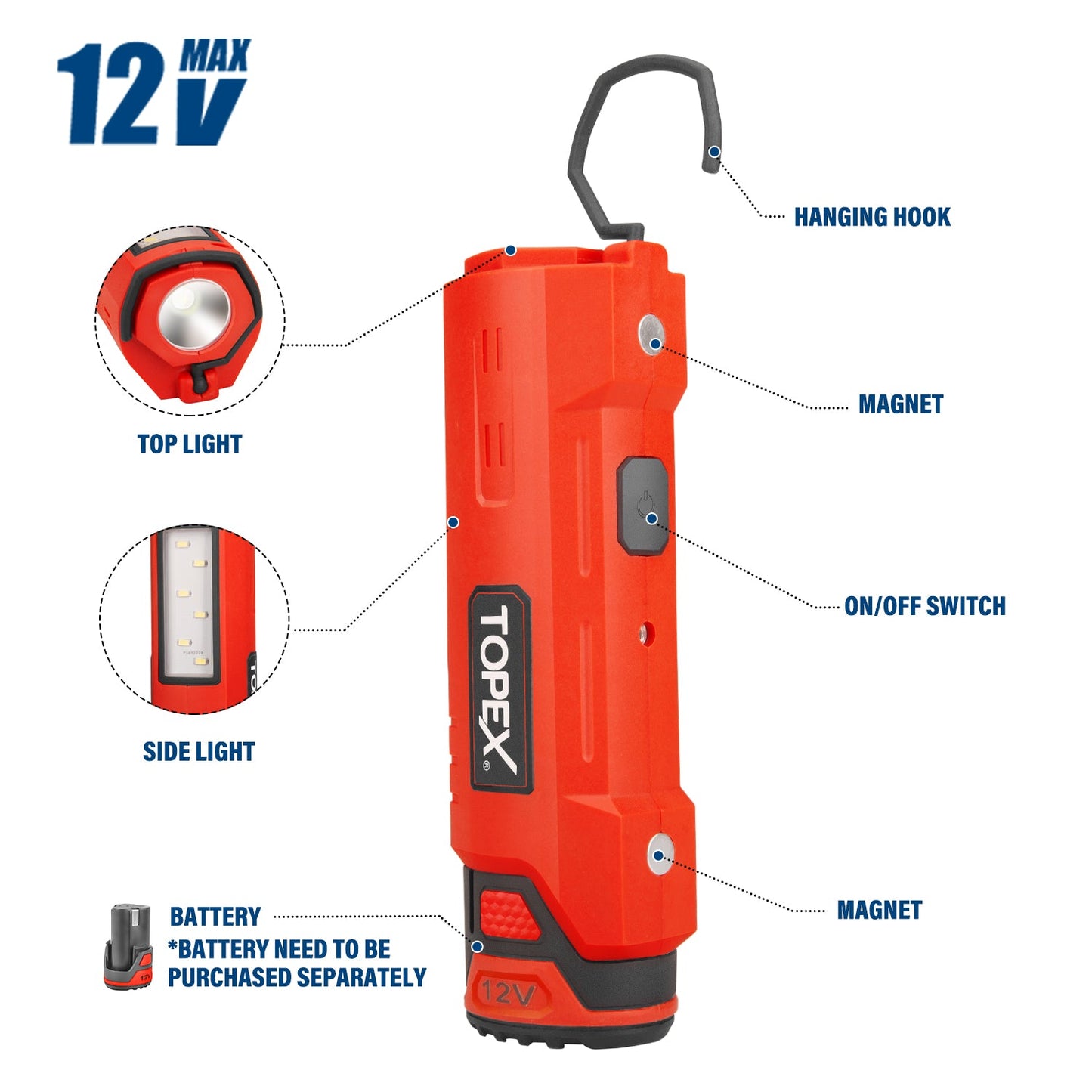 12V Cordless LED Worklight Tool Only