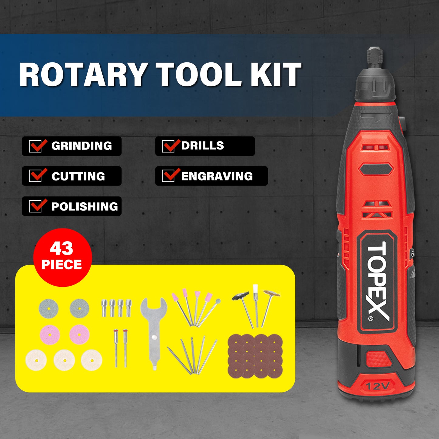 12V Rotary Tool Kit