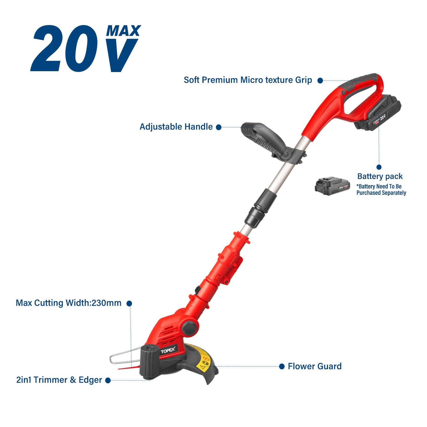 20V Cordless Grass Trimmer Tool Only