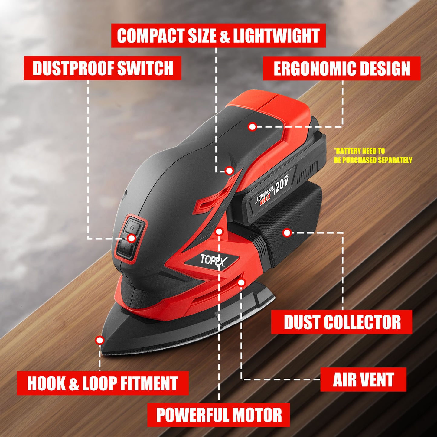 20v Cordless Detail Sander Tool only