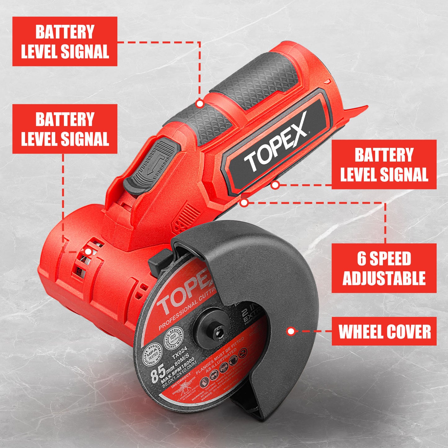 12V Cordless Angle Grinder Tool Only
