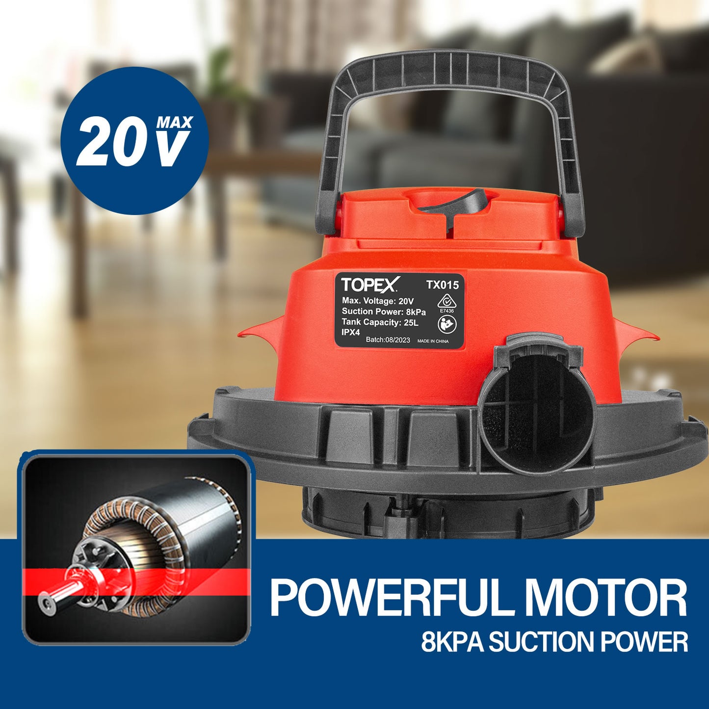 20V 25L Wet & Dry Vacuum Cleaner