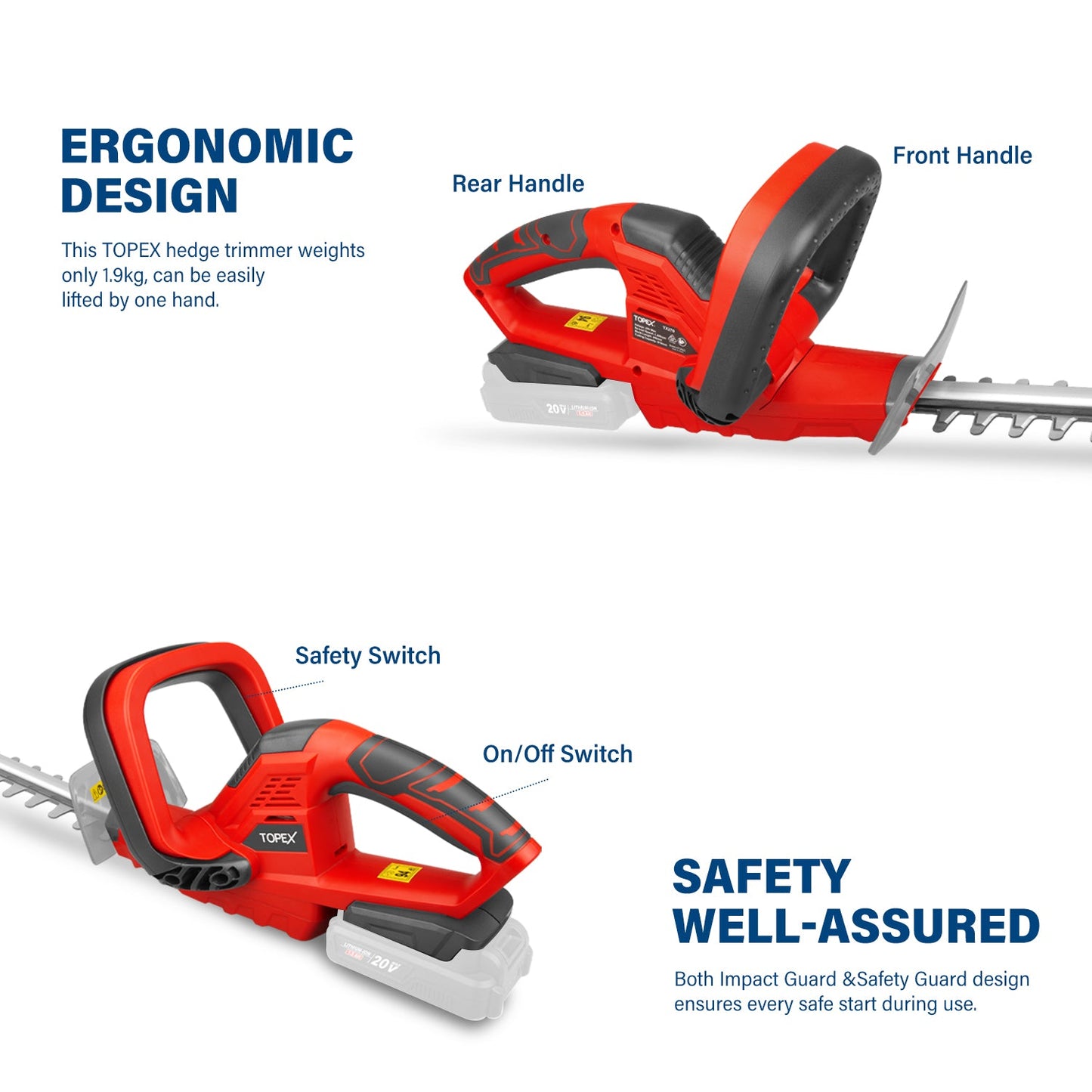 20V Cordless Hedge Trimmer Tool Only