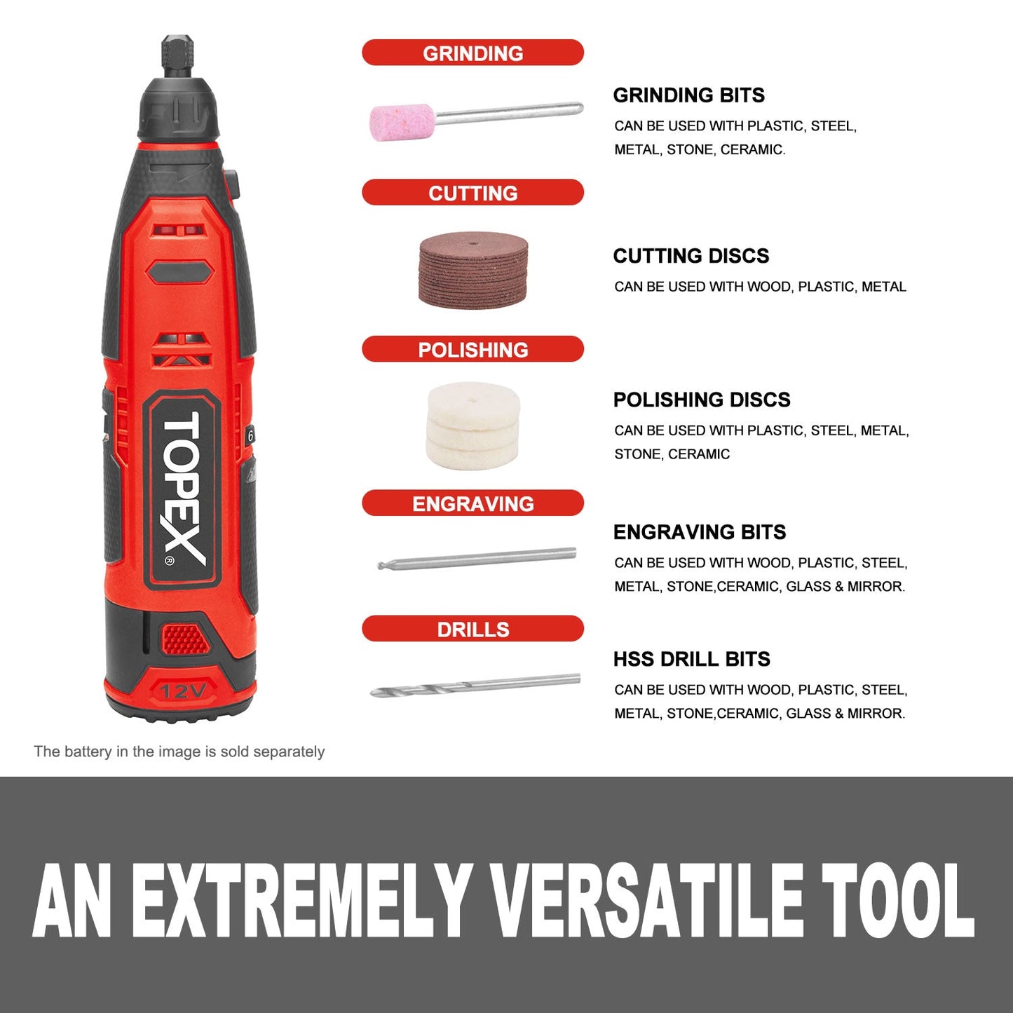 12V Rotary Tool Kit Tool Only