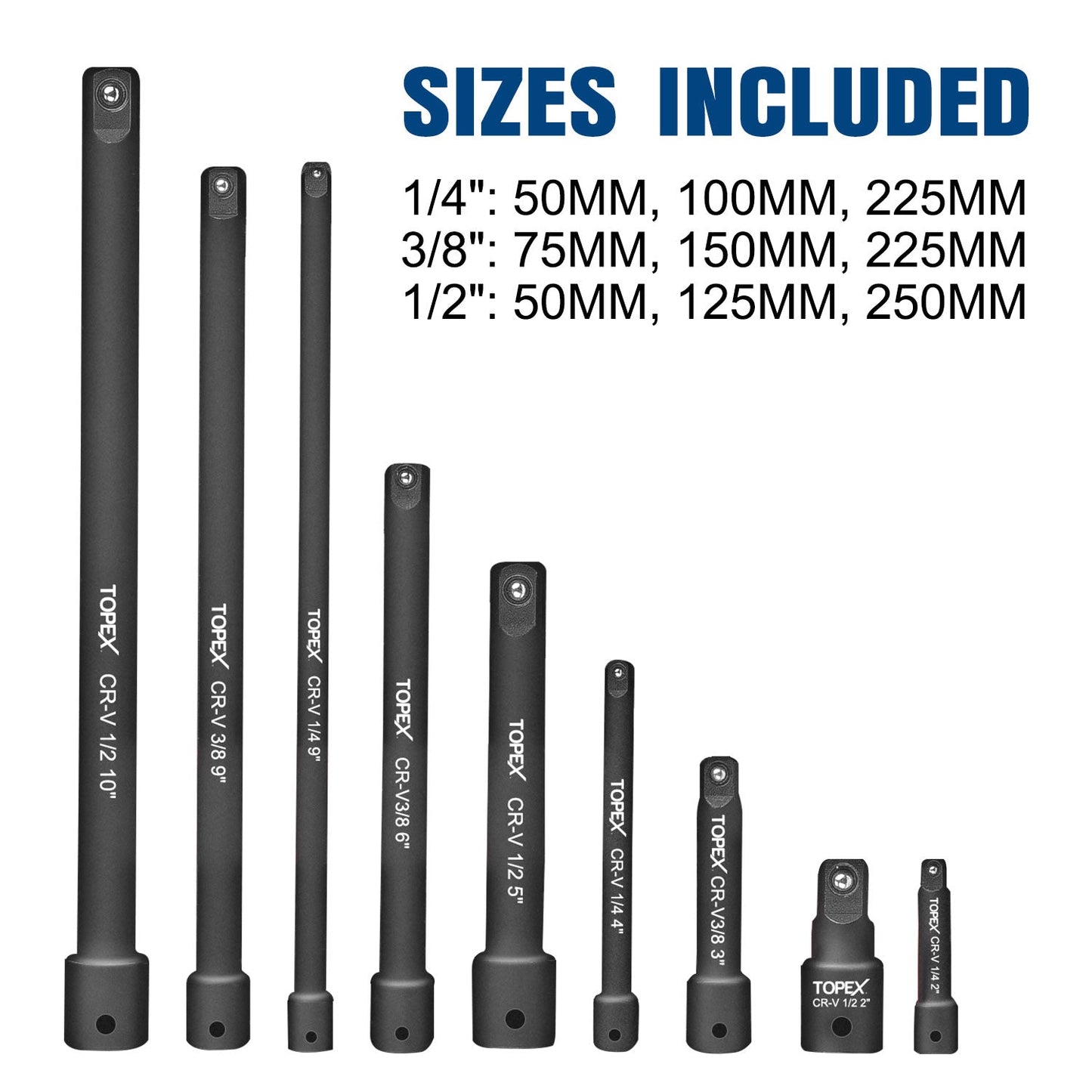 9PCs Extension Bar Set