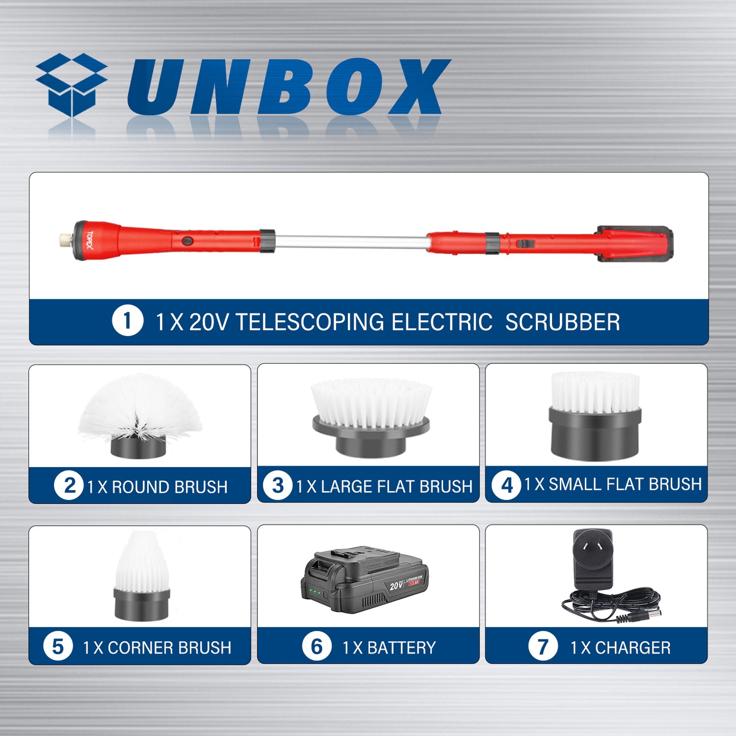 20V Cordless Telescoping Power Scrubber
