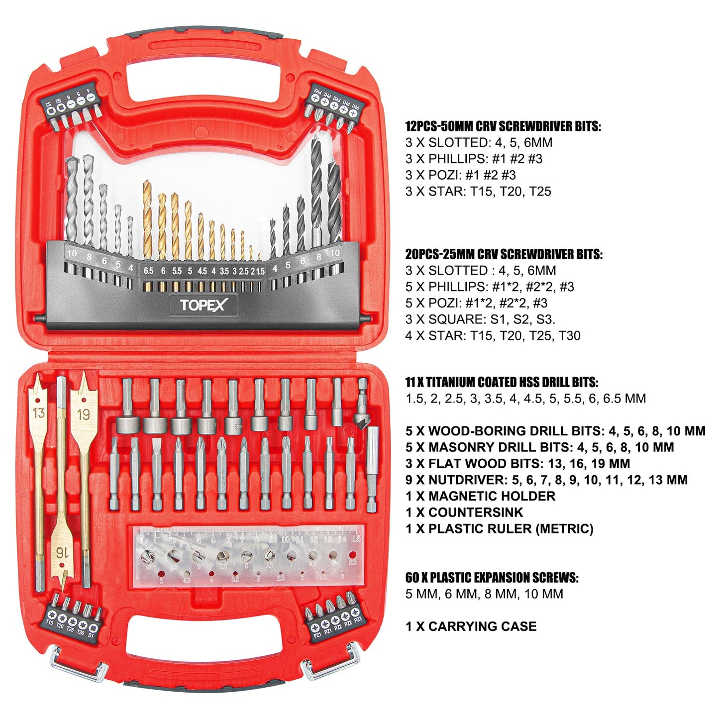 128PCs Drill Bit Set