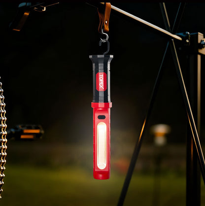 TOPEX 4PCS Rechargeable Work Lights (2 Connectable Bars), 2000 Lumens Magnetic LED Work Light with Hooks, 360° Rotation 3 Modes Light & 1/4" Thread for Car Repair