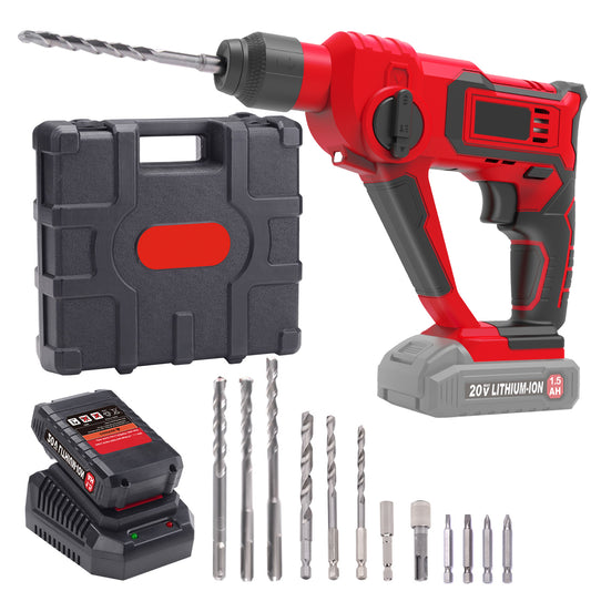 20V Max Cordless Rotary Hammer Drill Kit w/Battery Charger Bits