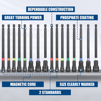 16Pcs Impact Nut Driver Set