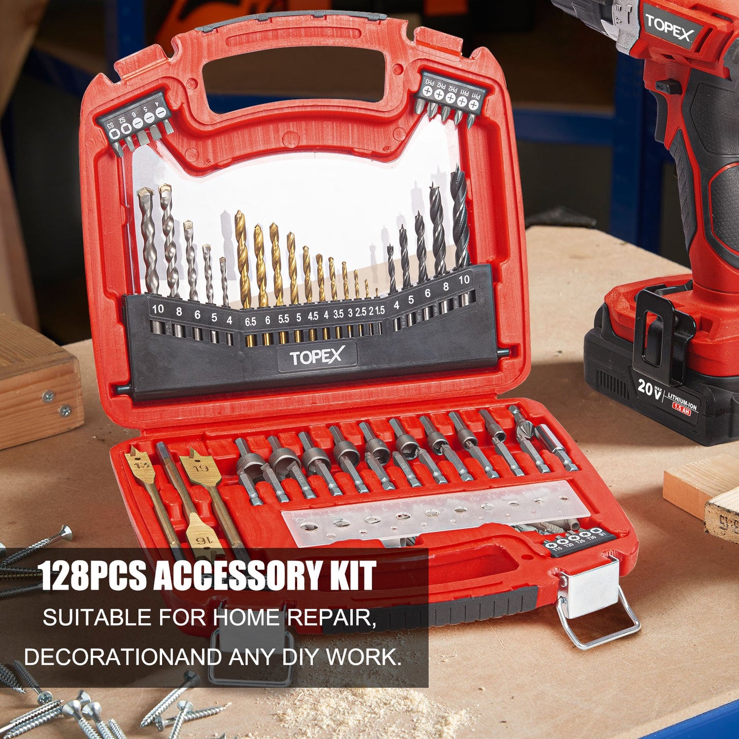 128PCs Drill Bit Set