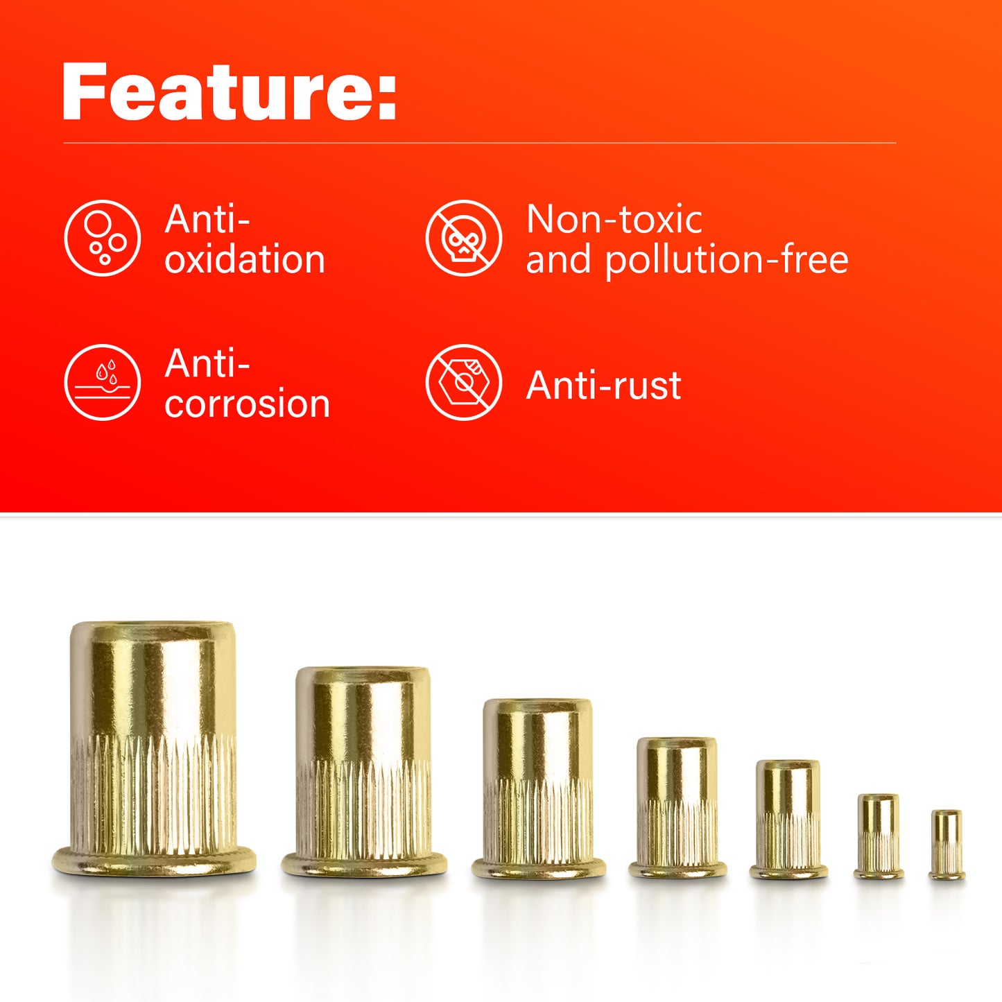 150 PCS Rivet Nut Bolt Steel Rivets Tool Flange Blind Nutserts Flat Zinc