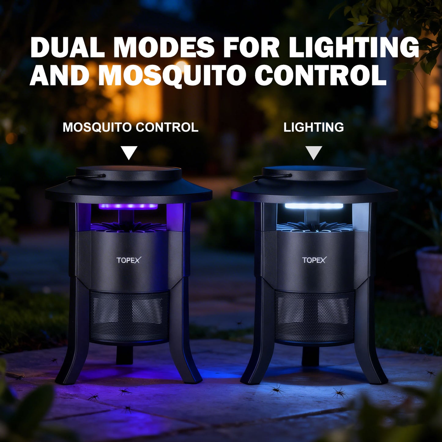 Garden Mosquito Killer Lamp, Indoor Outdoor Insect Repellent Light, USB Rechargeable Bug Zapper