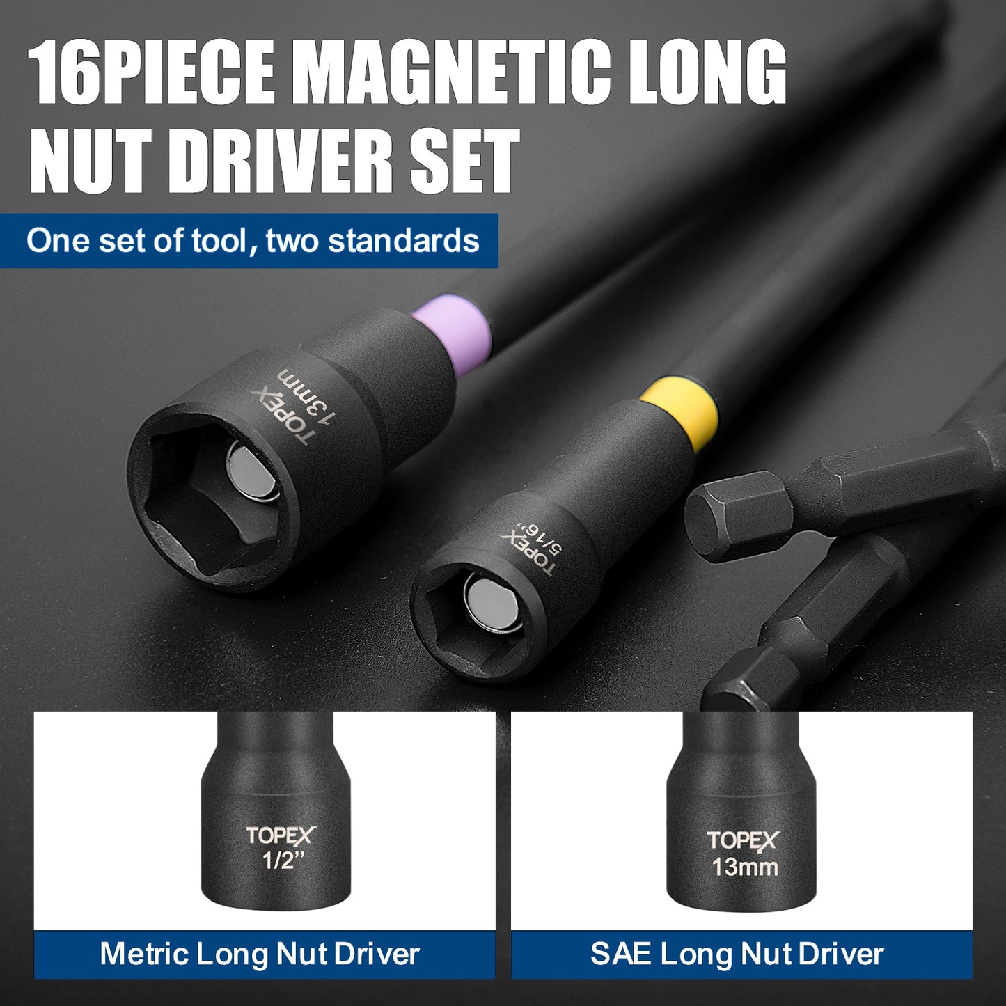 16Pcs Impact Nut Driver Set