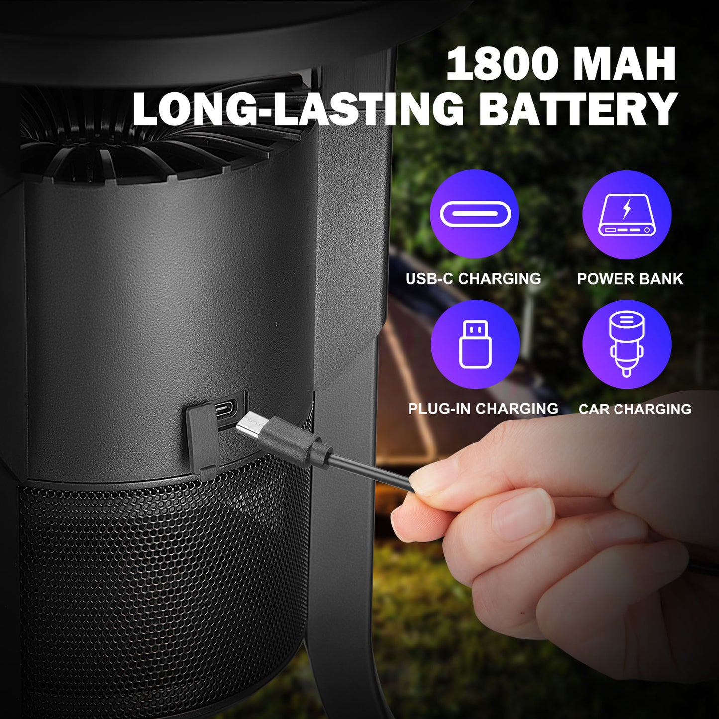 Garden Mosquito Killer Lamp, Indoor Outdoor Insect Repellent Light, USB Rechargeable Bug Zapper