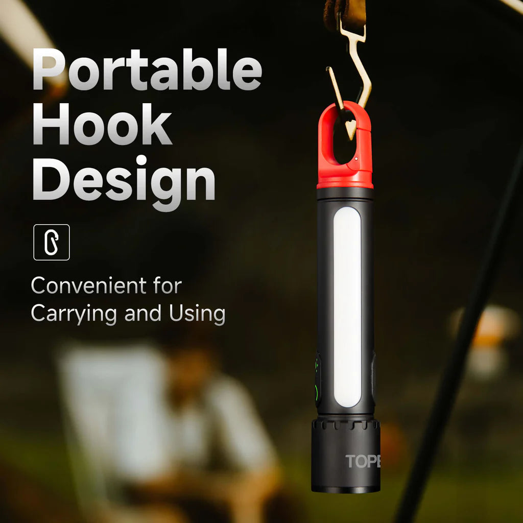 TOPEX LED Torch Rechargeable, 800 Lumens, 600M Super Bright Adjustable Focus Flashlight, 9 Lighting Modes, Waterproof Torch for Camping, Outdoor