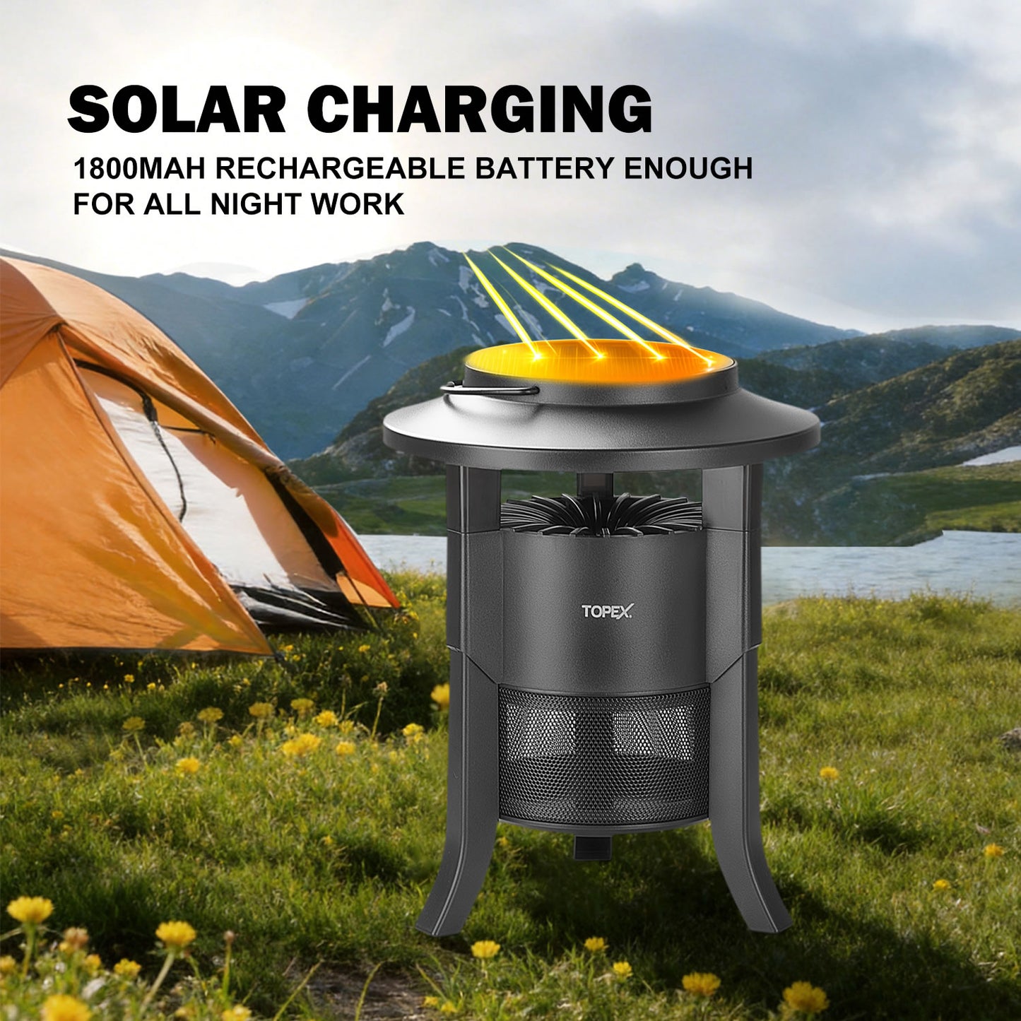 Garden Mosquito Killer Lamp, Indoor Outdoor Insect Repellent Light, USB Rechargeable Bug Zapper