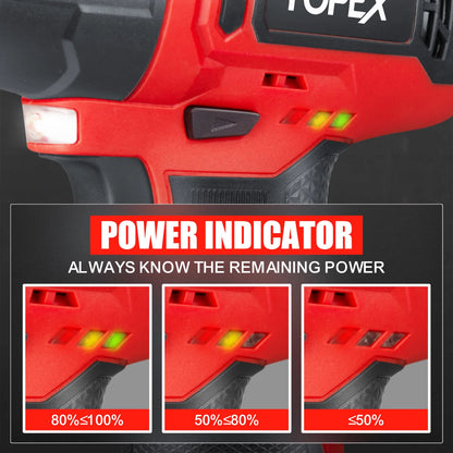 TOPEX 12V Power Tool Twin Kit Cordless Wrenches Impact Wrench with 6 Sockets & 3/8"