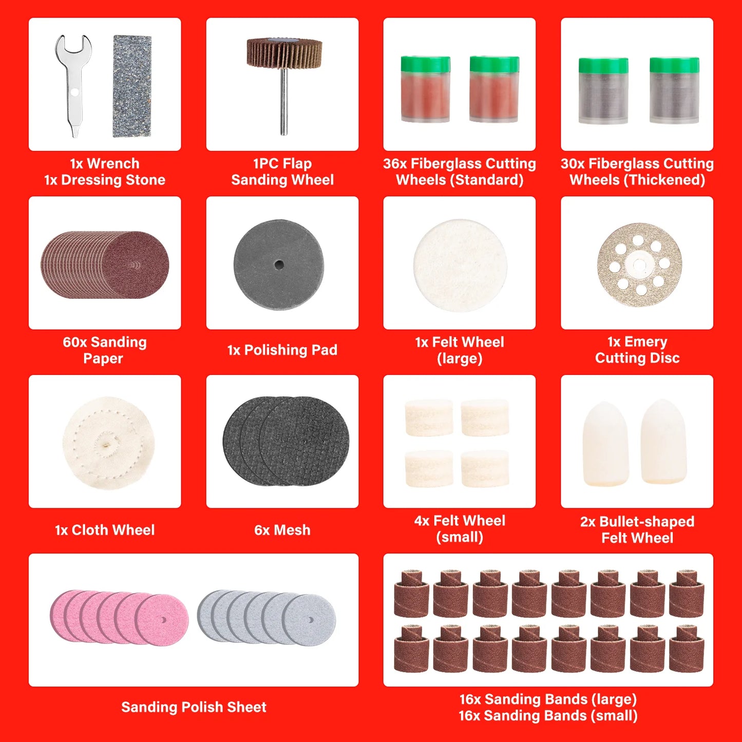 239pcs Rotary Tool Accessory Kit Mini Grinding Polishing Shank Craft Bit Set