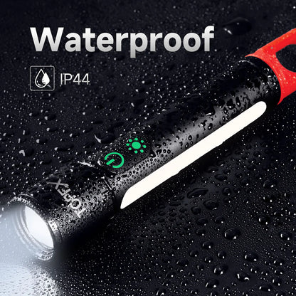 TOPEX LED Torch Rechargeable, 800 Lumens, 600M Super Bright Adjustable Focus Flashlight, 9 Lighting Modes, Waterproof Torch for Camping, Outdoor