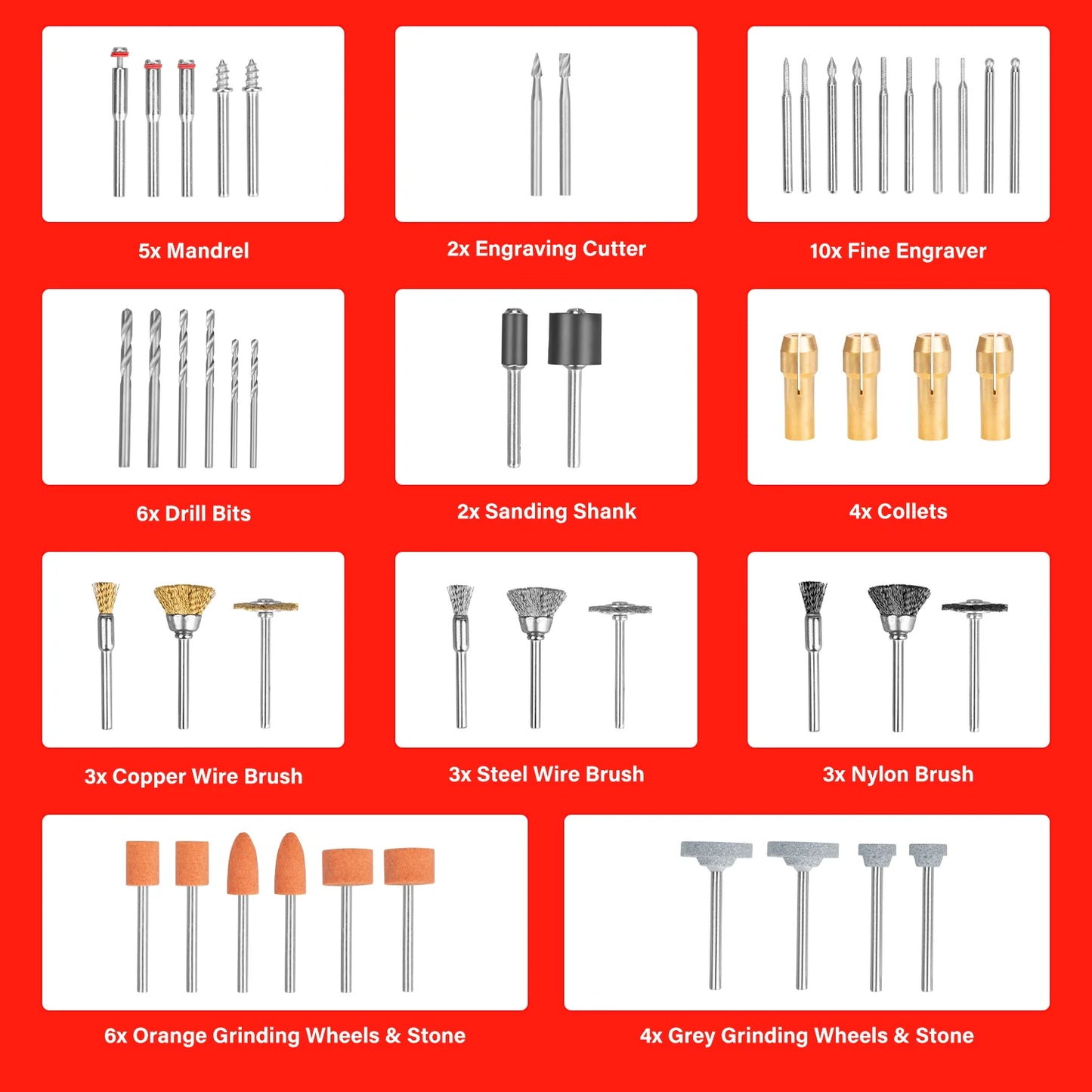 239pcs Rotary Tool Accessory Kit Mini Grinding Polishing Shank Craft Bit Set