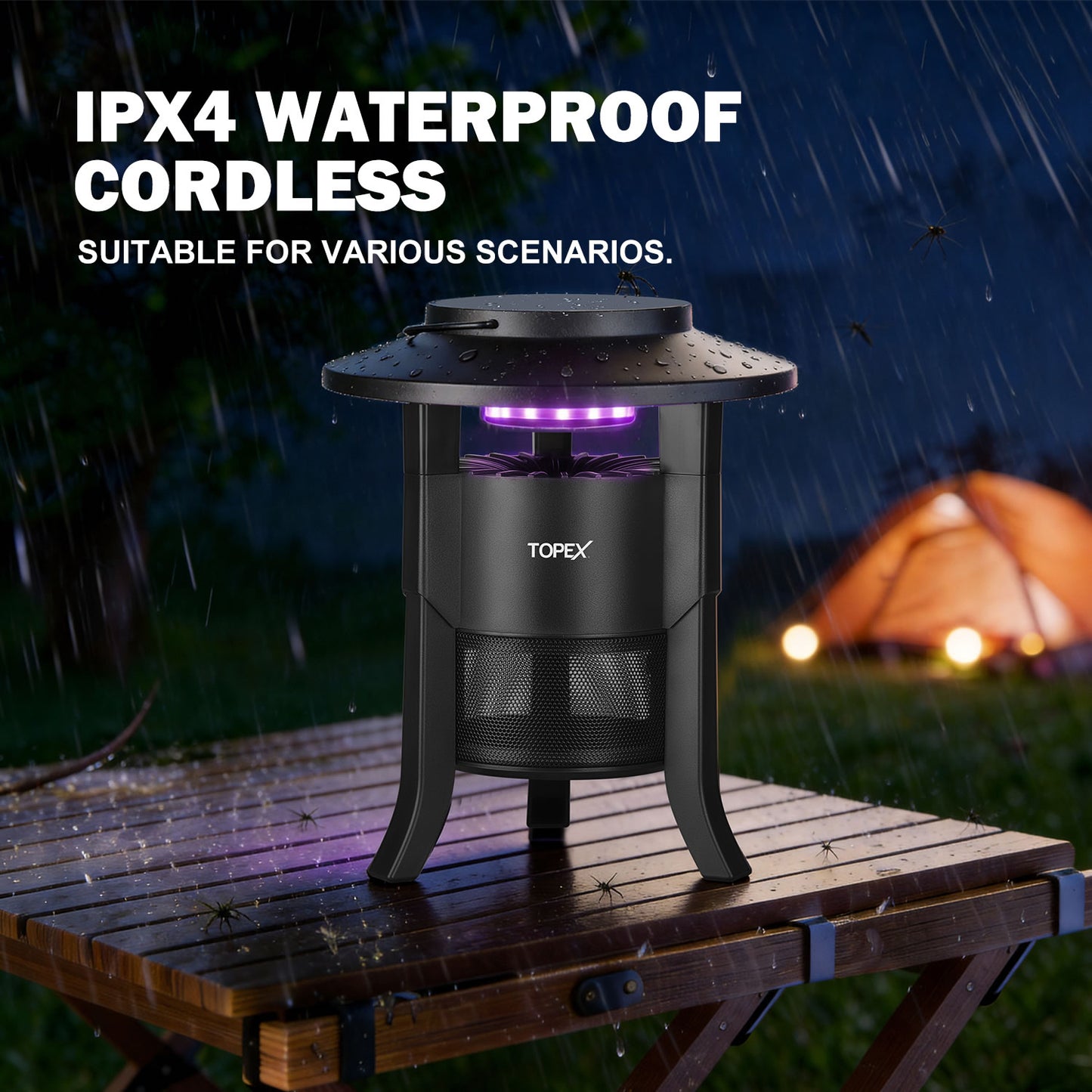 Garden Mosquito Killer Lamp, Indoor Outdoor Insect Repellent Light, USB Rechargeable Bug Zapper