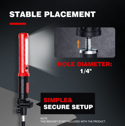 TOPEX 4PCS Rechargeable Work Lights (2 Connectable Bars), 2000 Lumens Magnetic LED Work Light with Hooks, 360° Rotation 3 Modes Light & 1/4" Thread for Car Repair