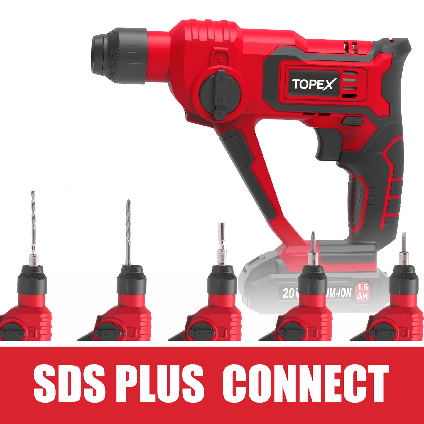 20V Max Cordless Rotary Hammer Drill Kit w/Battery Charger Bits
