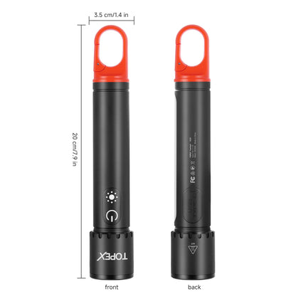 TOPEX LED Torch Rechargeable, 800 Lumens, 600M Super Bright Adjustable Focus Flashlight, 9 Lighting Modes, Waterproof Torch for Camping, Outdoor