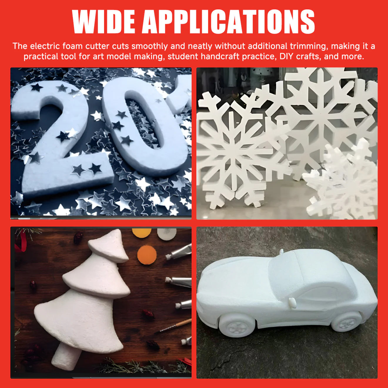 TOPEX 4V 3-IN-1 Cordless Foam Cutter, Hot Knife Engraving Kit, Electric Styrofoam Polystyrene Cutting Tool Set, with LED light for Crafting and Foam Projects