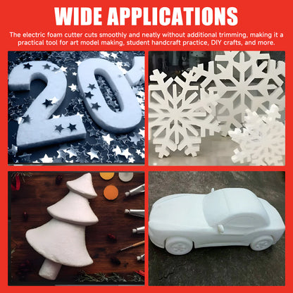 TOPEX 4V 3-IN-1 Cordless Foam Cutter, Hot Knife Engraving Kit, Electric Styrofoam Polystyrene Cutting Tool Set, with LED light for Crafting and Foam Projects