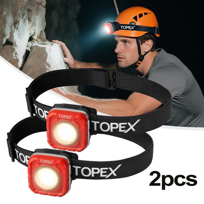 TOPEX 1000 Lumens Rechargeable LED Headlampt, 7 Light Modes & 10 Hours Runtime, IP65 Waterproof & Headlight, Adjustable & Detachable Headband for Camping, Working, Running, Emergency